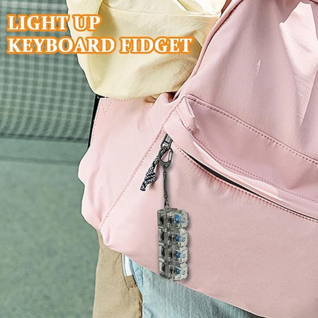 Llavero teclado antiestrés con luces leds